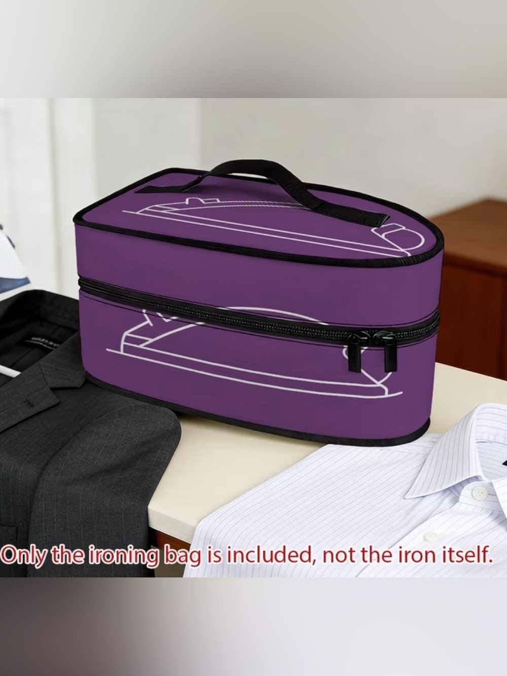 Ironing Bag w/Top Handle & Double Zipper -Purple